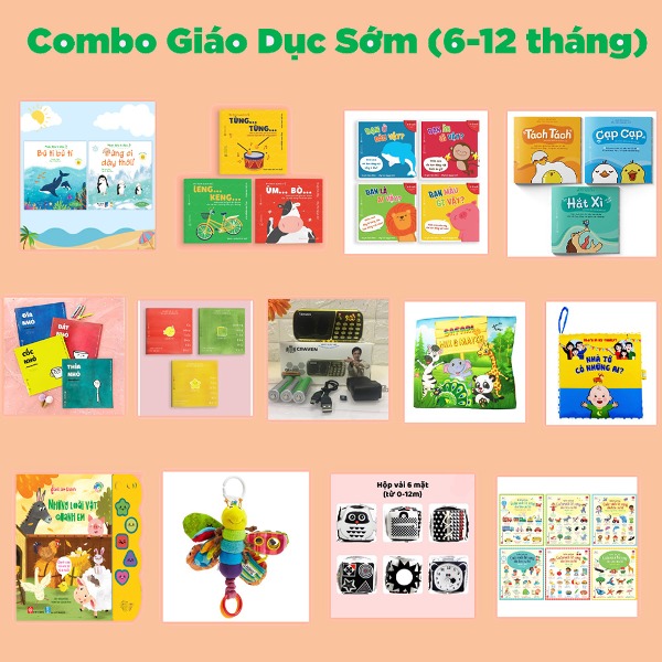 Combo Giáo Dục Sớm Cho Bé Từ 6-12 Tháng